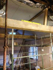 Kitchen ceiling being renovated